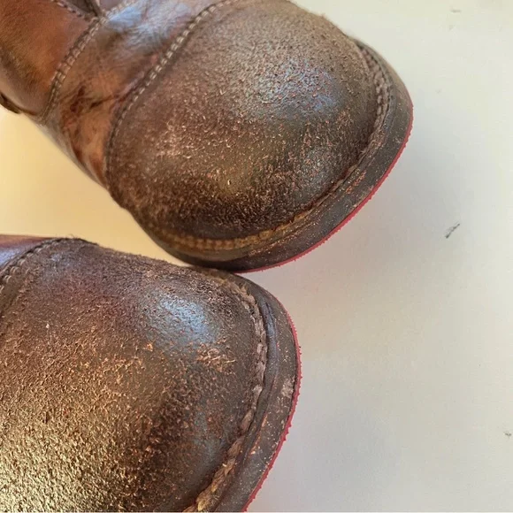 Bed Stu Rose Cap Toe Oxford Distressed Brown Leather Laceless 8.5 - Picture 6 of 10